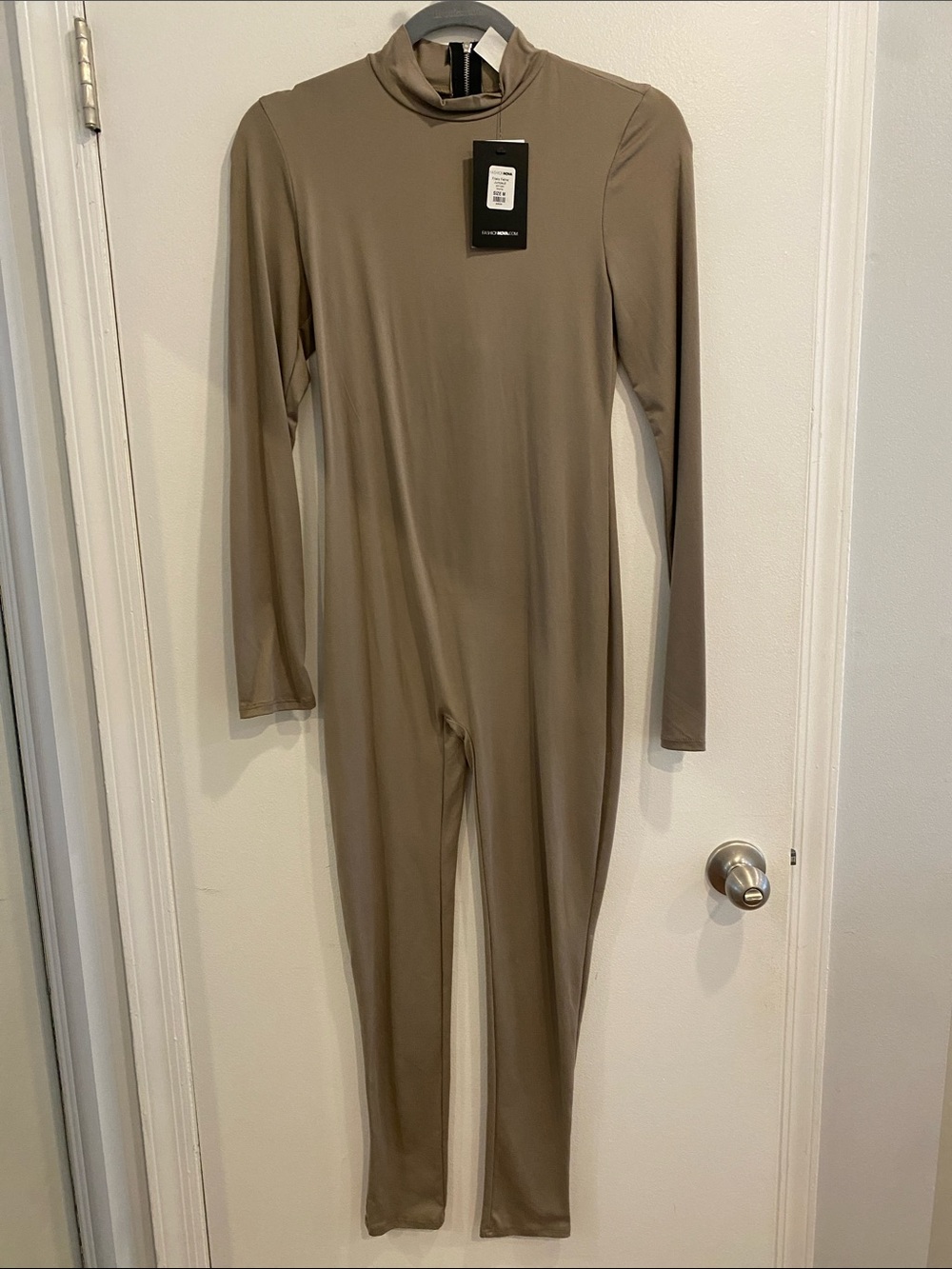 Fashion Nova Mocha Frisky Feline Jumpsuit